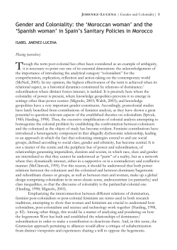 Gender and Coloniality: the `Moroccan woman` and the `Spanish