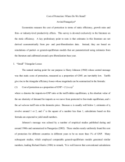 Cost of Protection: Where Do We Stand?