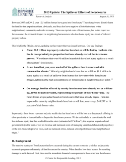 2013 Update: The Spillover Effects of Foreclosures