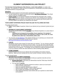 element superhero/villian project