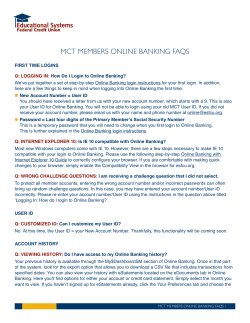 mct members online banking faqs - Educational Systems Federal