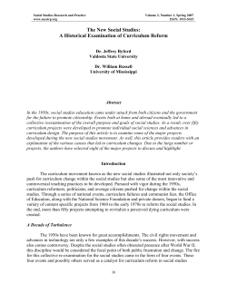 The New Social Studies - Social Studies Research and Practice