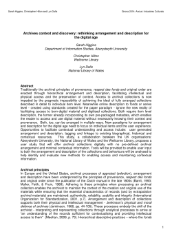 rethinking arrangement and description for the digital age
