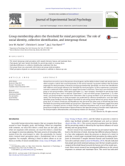 Group membership alters the threshold for mind perception: The role