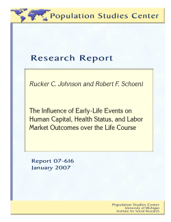 Influence of Early-Life Events on Human Capital, Health Status, and