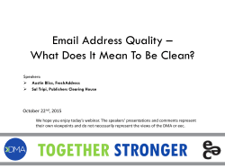 Email Address Quality &ndash; What Does It Mean To Be Clean?