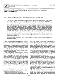 Comparison of Methods for Classifying Hispanic Ethnicity in a