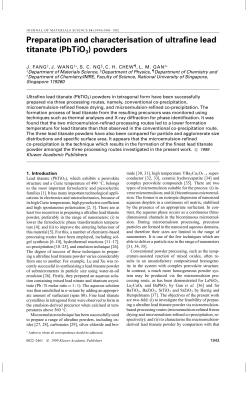 Preparation and characterisation of ultrafine lead titanate (PbTiO3