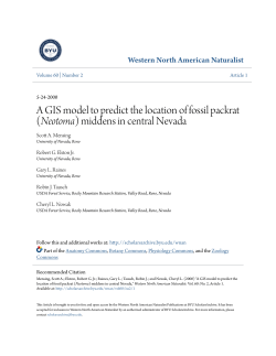 A GIS model to predict the location of fossil packrat (Neotoma)