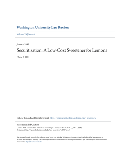 Securitization: A Low-Cost Sweetener for Lemons