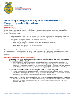 Alumni-Collegiate Frequently Ask Questions