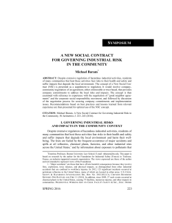 A New Social Contract for Governing Industrial Risk in the Community