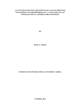 an investigation into the effects of lack of employee engagement on