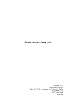 Gender references in rap lyrics - TamPub