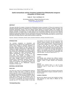15 Useful extracellular activity of bacteria isolated from Bhitarkanika