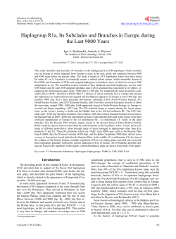 Haplogroup R1a, Its Subclades and Branches in Europe During the