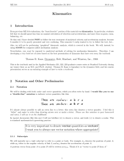 Starr Section on Kinematics - UNM Mechanical Engineering