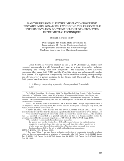 Has The Reasonable Experimentation Doctrine Become