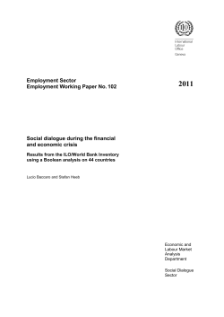 Social dialogue during the financial and economic - AP-IRNet