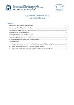 Map of Bush Fire Prone Areas Instructions for Use