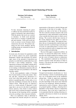 Structure-based Clustering of Novels