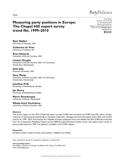 Measuring party positions in Europe: The Chapel Hill expert survey