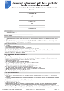 Agreement to Represent both Buyer and Seller (under common law