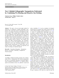 new colloidal lithographic nanopatterns fabricated by combining pre