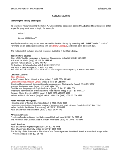 BROCK UNIVERSITY MAP LIBRARY Subject Guide Cultural Studies