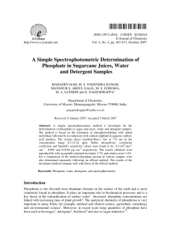 A Simple Spectrophotometric Determination of Phosphate