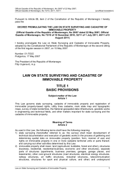 Law on State Surveying and Cadastre of Immovable Property