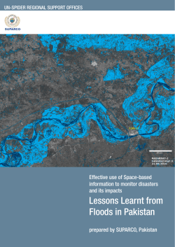Lessons Learnt from Floods in Pakistan