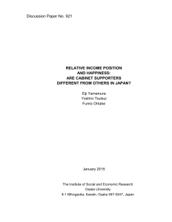 Discussion Paper No. 921 RELATIVE INCOME POSITION AND