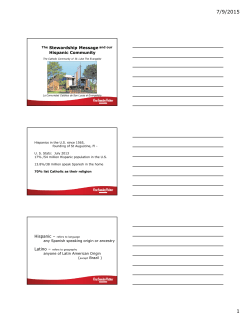 The Stewardship Message and our Hispanic Community