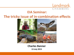 The tricky issue of in-combination effects