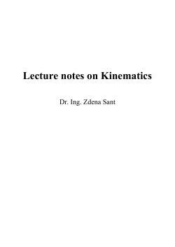 Lecture notes on Kinematics