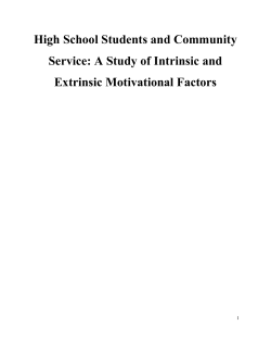 High School Students and Community Service: A Study of Intrinsic