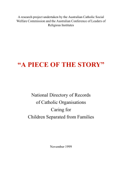 a piece of the story - Catholic Social Services Australia