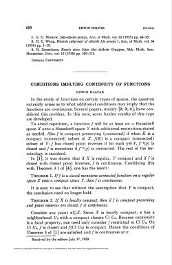 688 CONDITIONS IMPLYING CONTINUITY OF FUNCTIONS