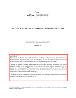 egypt`s ansar bayt al-maqdis and the islamic state