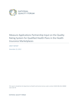 Measure Applications Partnership Input on the Quality Rating