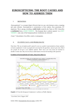 EUROSCEPTICISM: THE ROOT CAUSES AND HOW TO ADDRESS