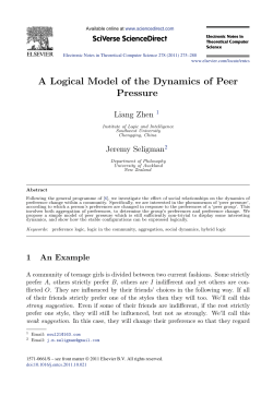 A Logical Model of the Dynamics of Peer Pressure