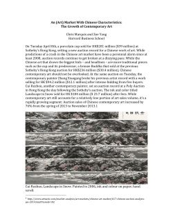 An (Art) Market With Chinese Characteristics: The Growth of