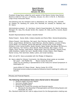 2011 MCASD School Board Meeting Minutes