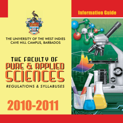 Pure and Applied Sciences - University of the West Indies, Cave Hill