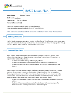 States of Matter - Community Resources for Science
