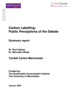 Carbon Labelling: Public Perceptions of the Debate