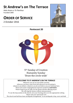 Order of service - St Andrew`s on The Terrace
