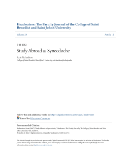 Study Abroad as Synecdoche